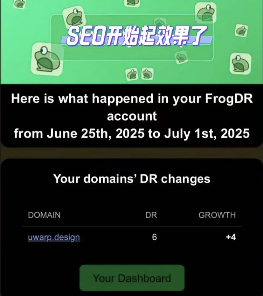 uwarp.design SEO 域名权重变化